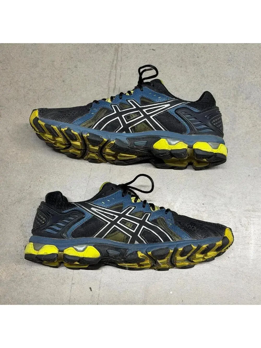 ASICS Gel-Trail Sensor 5 Black/Blue/Yellow Running Shoes Mens Size 9.5